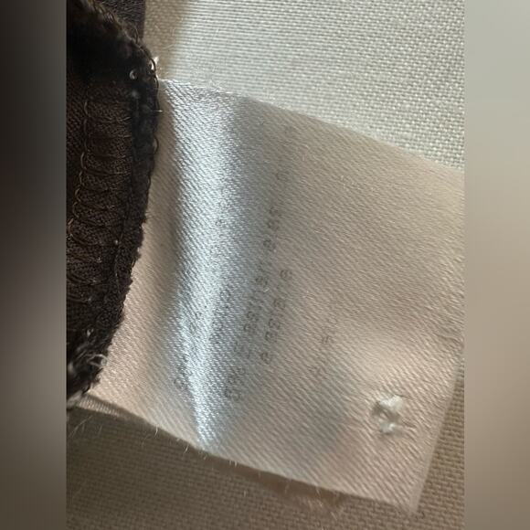 AKRIS PUNTO Contrast Collar Blouse Knit Top Brown Cream Size XS Rugby Cotton - Picture 7 of 7